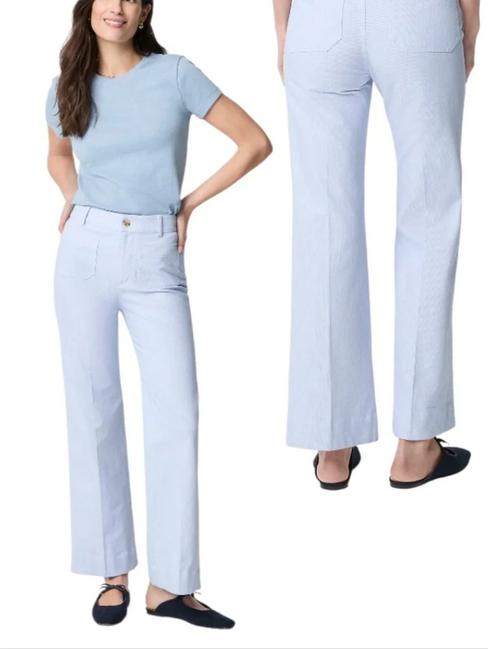 J. Crew Lizzie Wide Leg Stretch Twill Pants - Picture 1 of 8